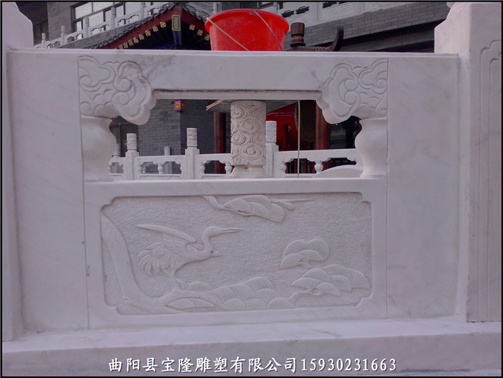 汉白玉雕花栏杆石雕栏板大理石雕刻拱桥栏杆