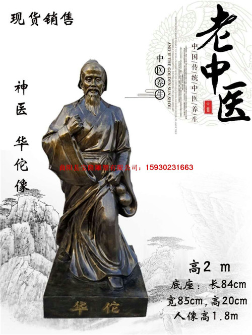神医华佗雕塑像仿铜孙思邈雕像医学院摆件