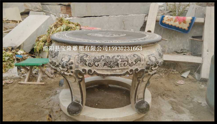 仿古石桌大理石雕刻石桌雕花庭院摆设