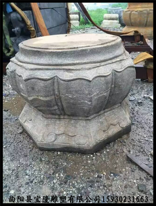 仿古石墩天然青石做旧石墩石雕柱墩老石墩