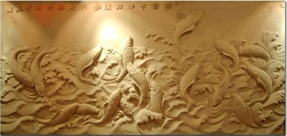 年年有余砂岩浮雕
