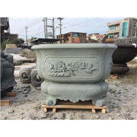 山东济宁汶上青石花钵水景石雕