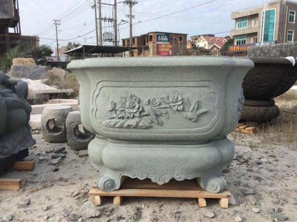 山东济宁汶上青石花钵水景石雕厂家哪家好 