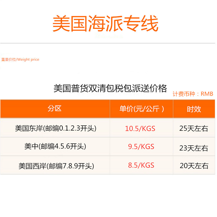 双清包税美国海派专线 