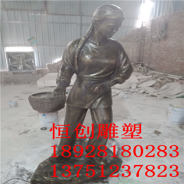 仿铜人物雕塑摆件 佛山古代文化造型雕塑 