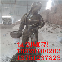 仿铜人物雕塑摆件 佛山古代文化造型雕塑 