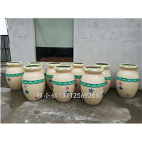造型时尚美观玻璃钢彩绘花盆雕塑 玻璃纤维花盆花钵制作厂家 
