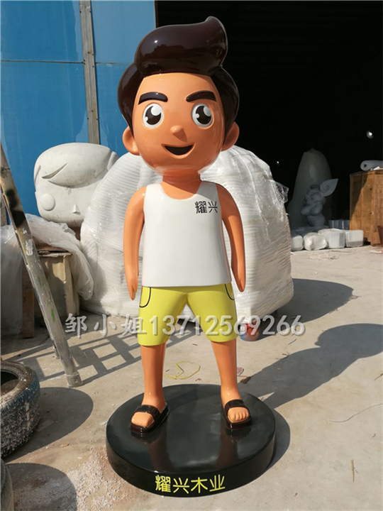 订做企业吉祥物形象卡通人偶雕塑 树脂立体动漫公仔制作