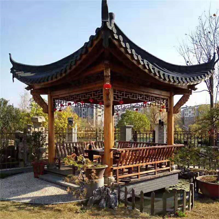 福建古建小青瓦四角亭