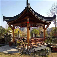 福建古建小青瓦四角亭