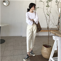 203松紧腰-个性老爹裤新款厂家批发 