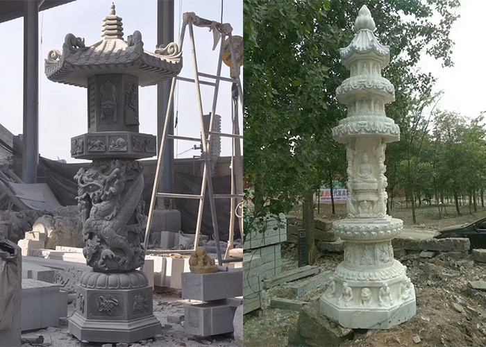 山东嘉祥青石石雕宫灯