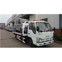 五十铃100P蓝牌平板一托二型清障车 