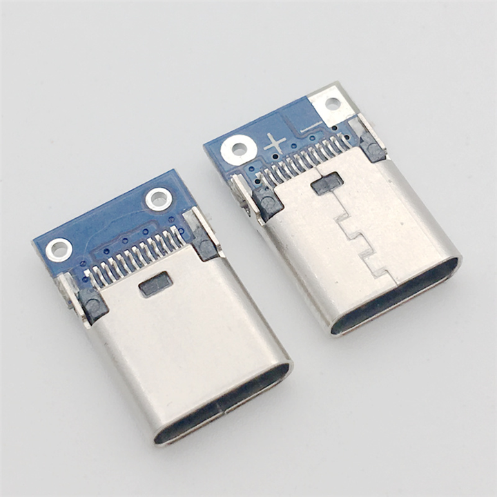 加工带板USB 3.1 C/F 24PIN母座 夹板式10.5长度 带焊板 