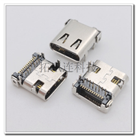 过协会认证USB 3.1 C TYPE板上24P 双排DIP+SMT 尾部半包 