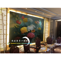 酒店餐厅包厢3D墙绘 