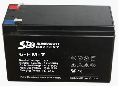 圣豹SBB蓄电池6-FM-7 12V7AH 质保一年应急UPS电源仪 