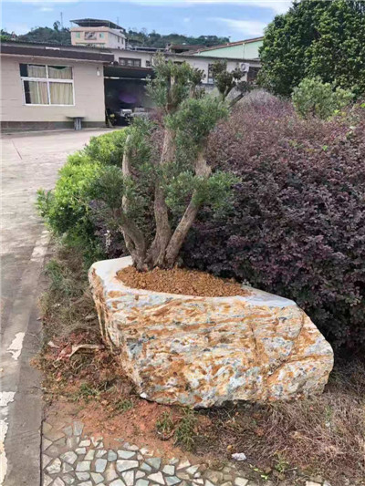 九龙壁石盆底座 