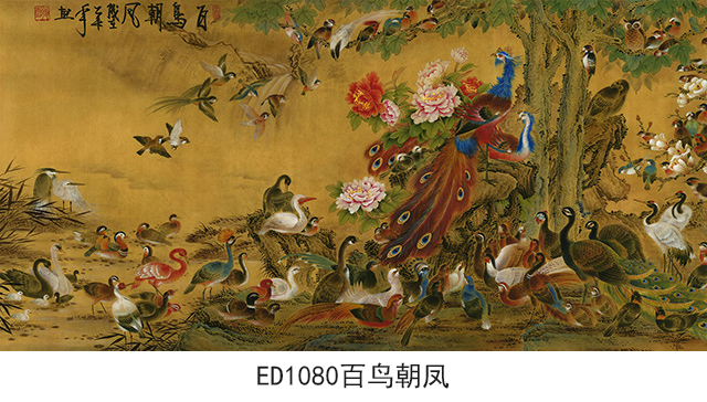 中式壁画影壁墙画定制高温浮雕不褪色