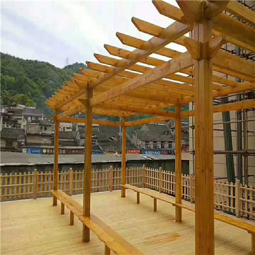 西城防腐木花架1