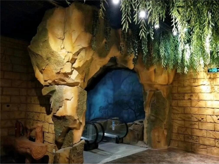 龙华塑石假山酒店内部造景h淡水塑石假山