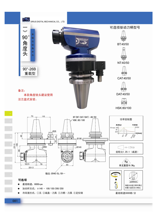 90度角度头26BER40重型 