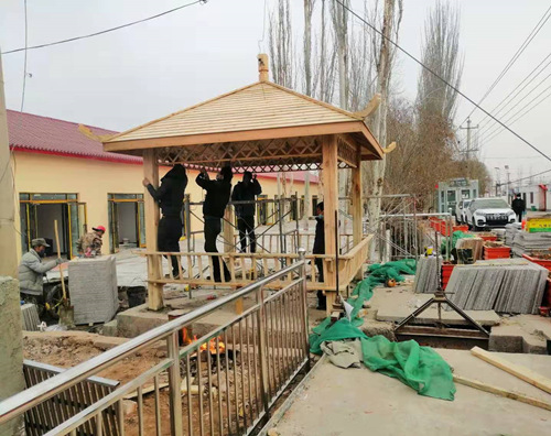 喀什防腐木凉亭建筑 