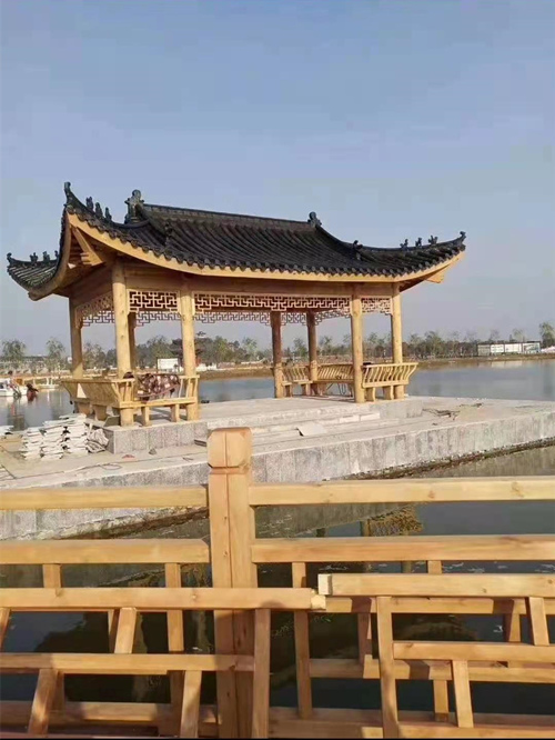 喀什防腐木凉亭设计 