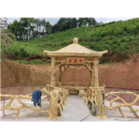深圳仿木凉亭施工h佛山塑石假山