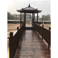 河北防腐木木栈道六角亭