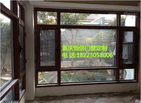 重庆中空断桥铝二合一平开门窗 定制 