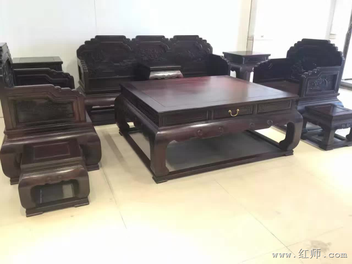 宝座沙发九件套（材质刺猬紫檀、**花梨、赞比亚紫檀） 