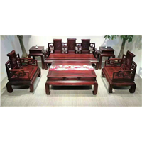 明式卷书沙发六件套（材质、老挝酸枝、赞比亚紫檀） 