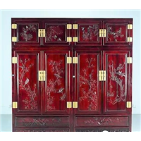 喜上眉梢顶箱柜（材质：赞比亚紫檀） 