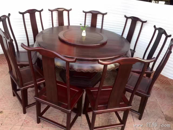 明式餐桌（赞比亚紫檀、**花梨） 