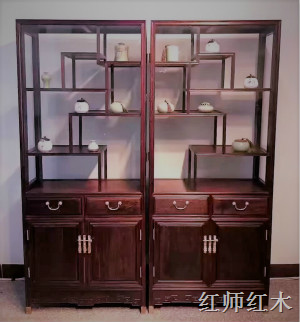 博古架（材质：赞比亚紫檀、**花梨） 