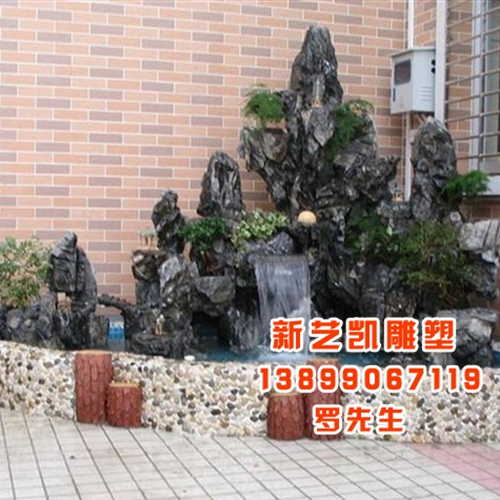 新疆室外假山喷泉-新疆绿化室内假山工程 