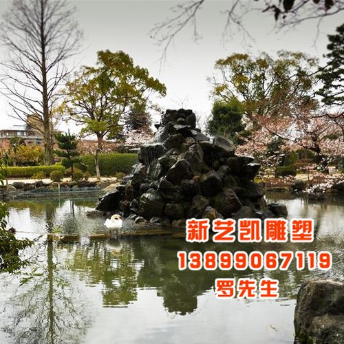 新疆室外假山喷泉-新疆绿化室内假山工程 