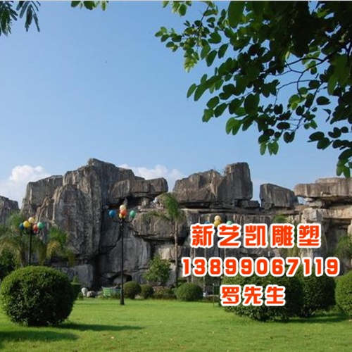 新疆室外假山喷泉-新疆绿化室内假山工程 