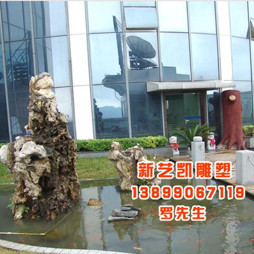 新疆室外假山喷泉-新疆绿化室内假山工程 