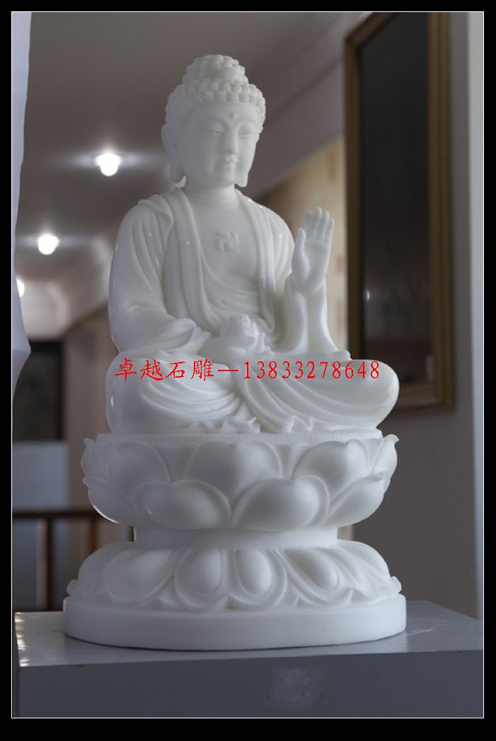 汉白玉雕刻加工 汉白玉佛像摆件 石雕佛像工艺品 石头工艺品礼品 石雕佛像 