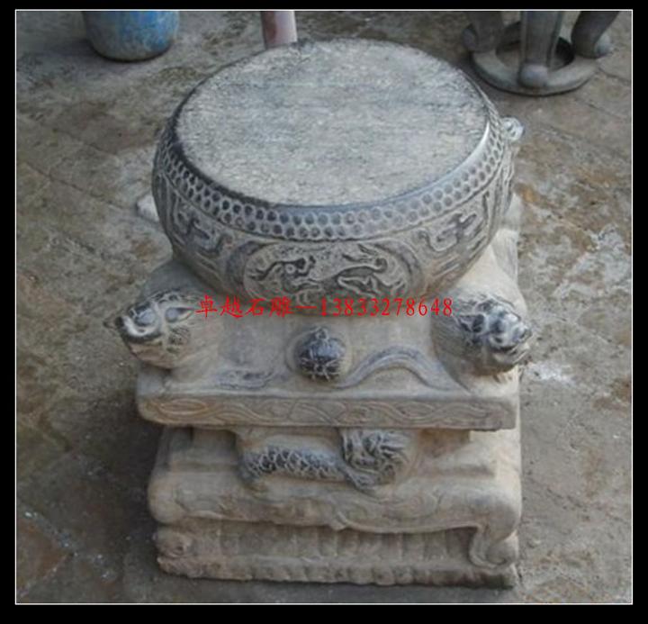 石头鼓墩 仿古石雕柱墩 石雕柱墩 石头柱子墩 古代石墩雕刻 石墩柱墩 