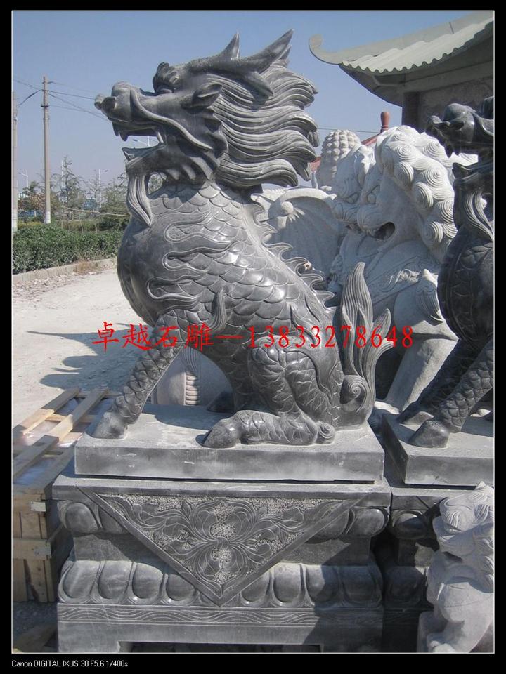 石雕麒麟 石头麒麟 镇宅麒麟雕刻 大理石麒麟雕塑 石头镇宅石雕麒麟 