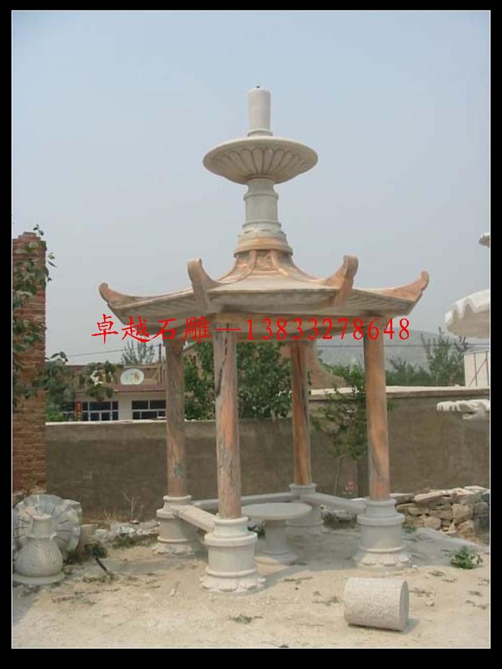 大理石亭子 石头亭子 天然石材凉亭 中式凉亭雕刻 中式园林雕刻 广场雕塑