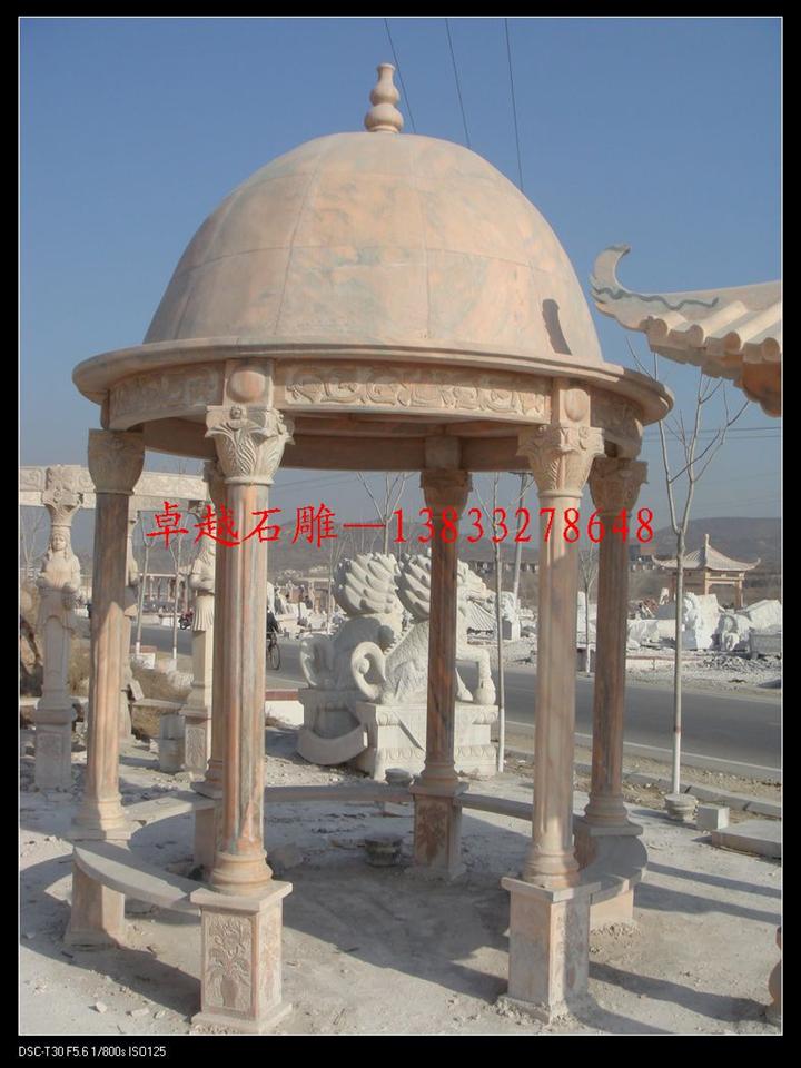穹顶凉亭 圆顶凉亭加工 可来样定做凉亭 大理石雕刻凉亭加工厂 曲阳雕刻加工