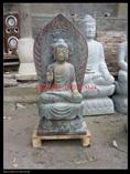 青石彩绘石雕佛像 石头坐佛 古代石佛雕刻 石头佛像加工 石佛仿古石头佛 
