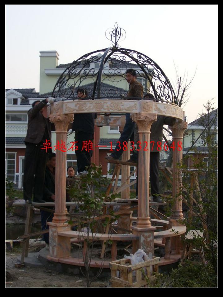 欧式雕刻凉亭 花园凉亭雕塑 石头凉亭 大理石凉亭 天然石材凉亭加工 可定制凉亭