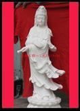 汉白玉观音像 石雕观音菩萨 大理石站佛雕刻 天然石材菩萨像加工 