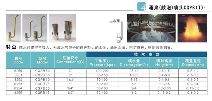 C掺气系列喷头CGPB(T)/广西喷泉/广西喷灌设备/南宁喷泉/南宁喷灌设备 
