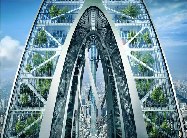 绿色可循环植物墙空中花园